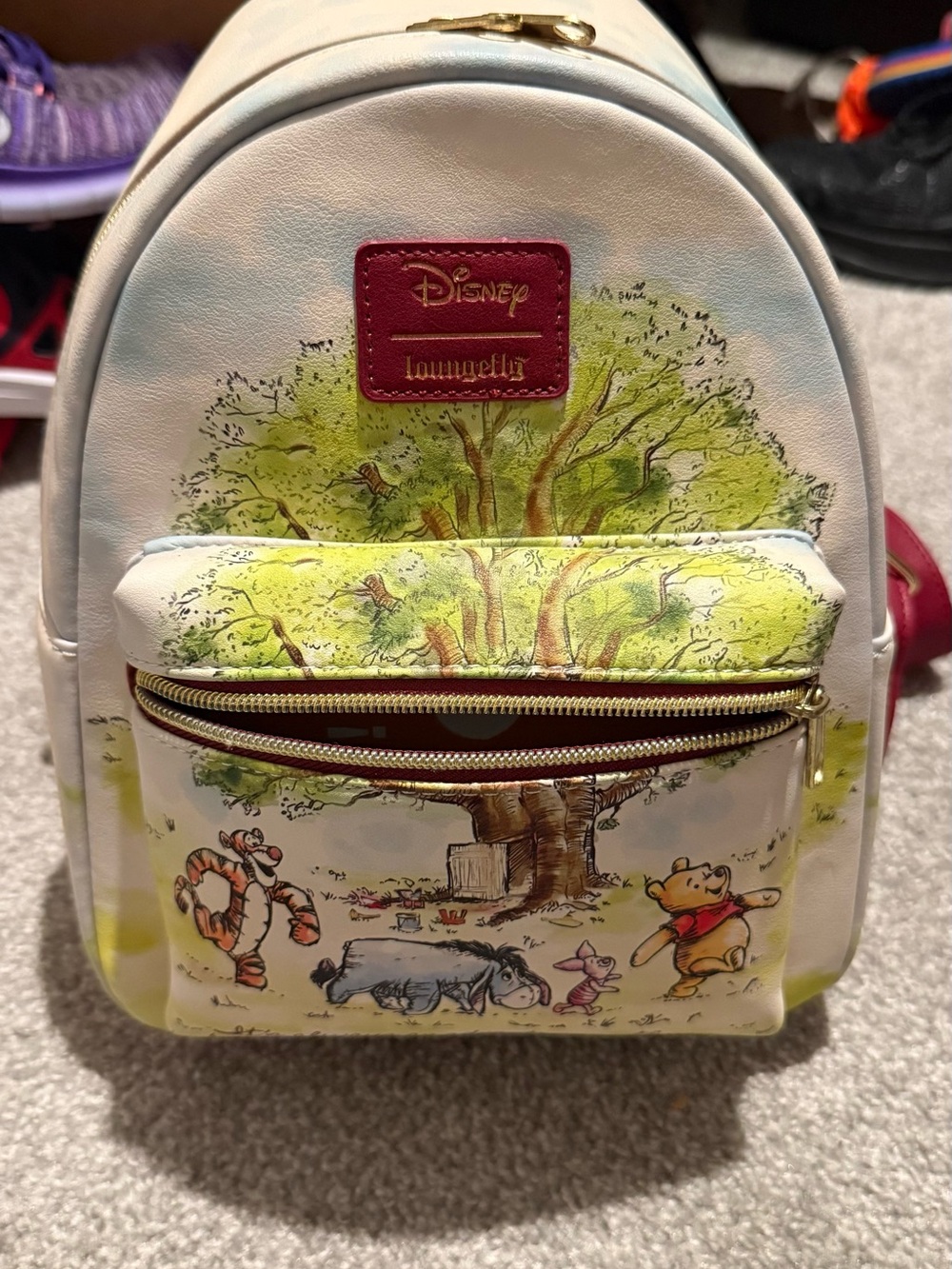 Loungefly Cream & Green Winnie the Pooh Tree Scene Mini Backpack
